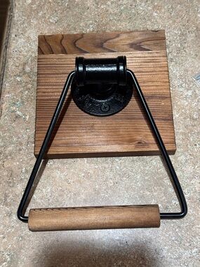 Wood and Black Metal Towel Holder new in box.